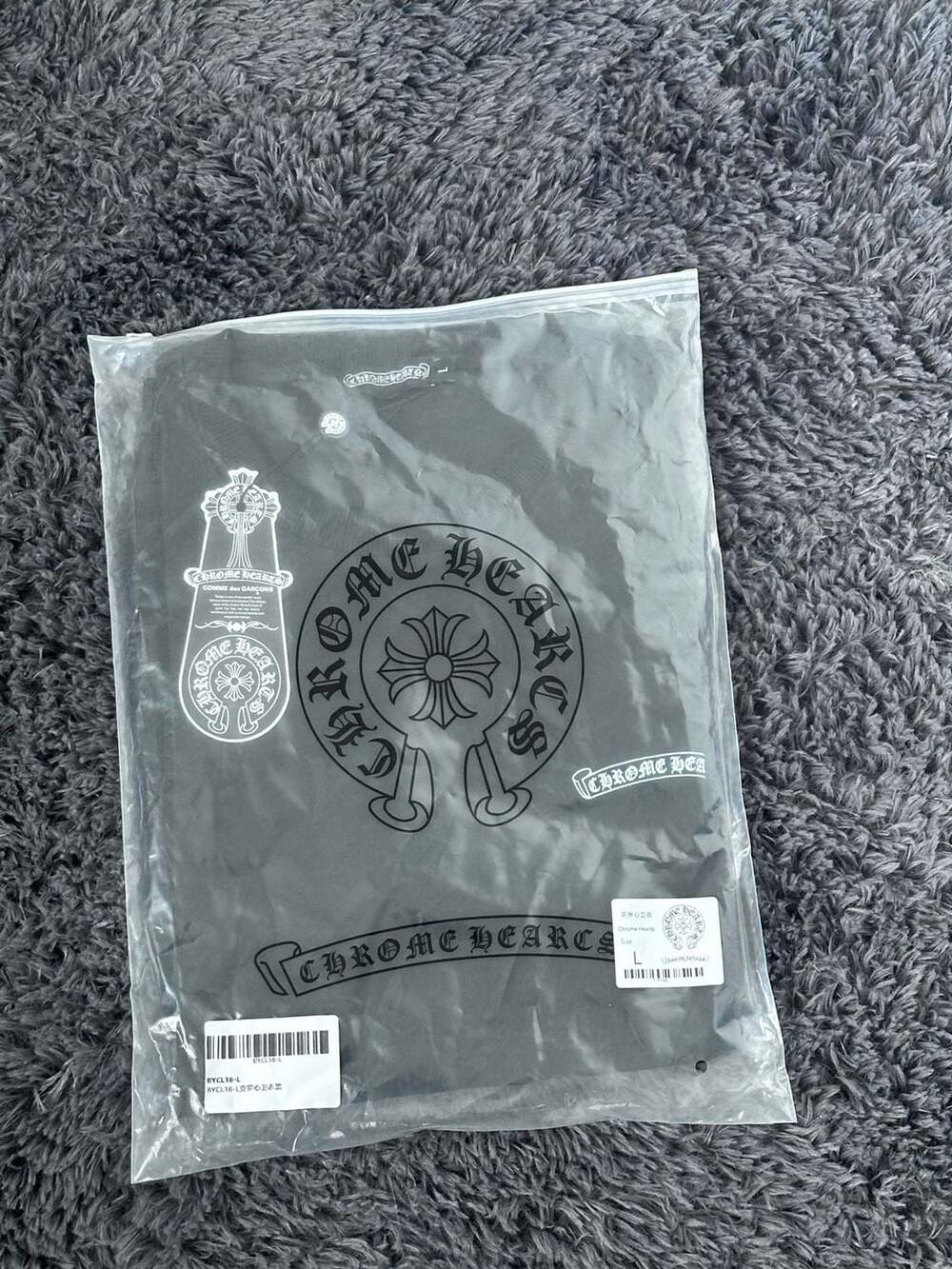 Chrome Hearts Multi-Color Crosses & Horseshoe Black Crewneck Sweatshirt Size L